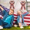 2 Pcs Large Patriotic Wreath Bow Decor, 4th of July (Multicolored)